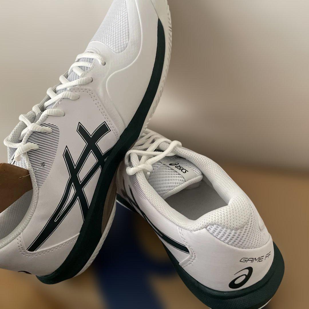 ASICS テニスシューズ ホワイト/グリーン　28.5cm #2086