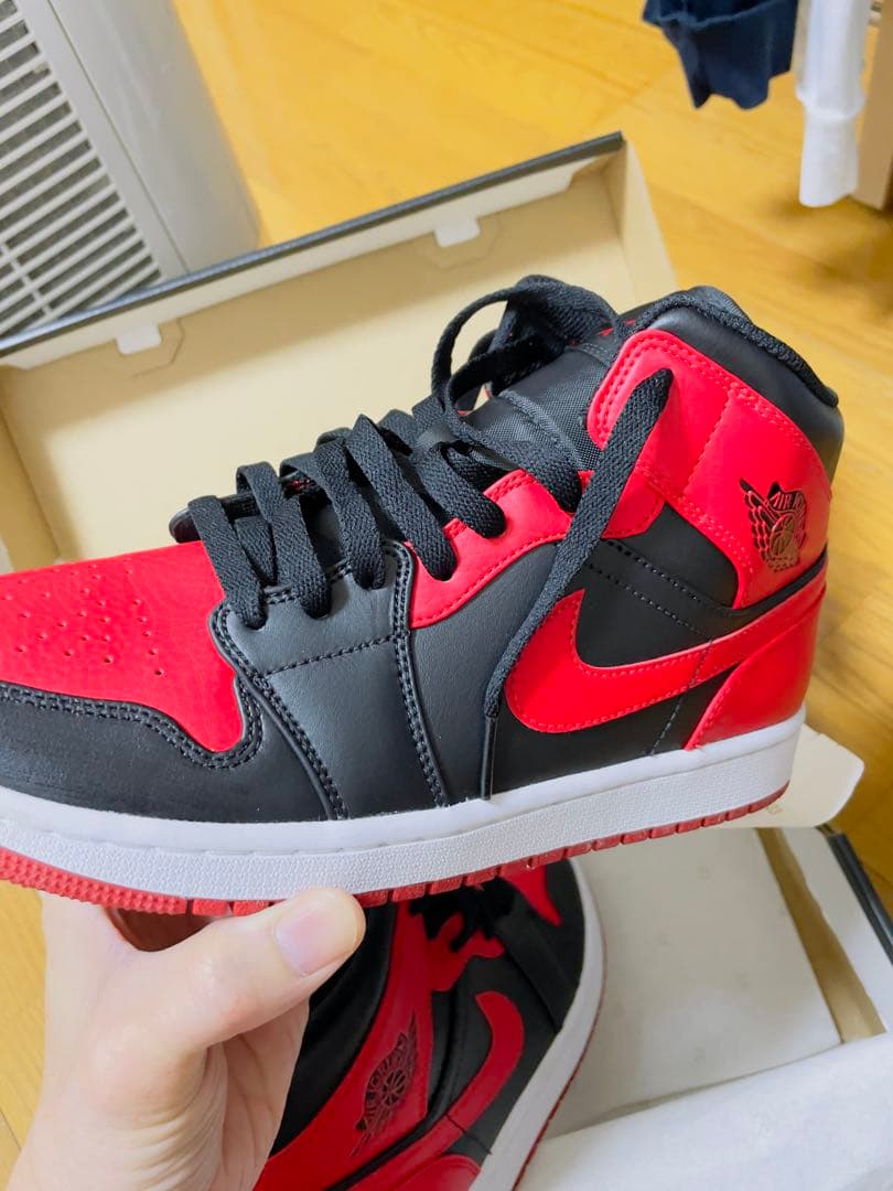 AIR JORDAN 1 MID 26.5cm レッド/ブラック