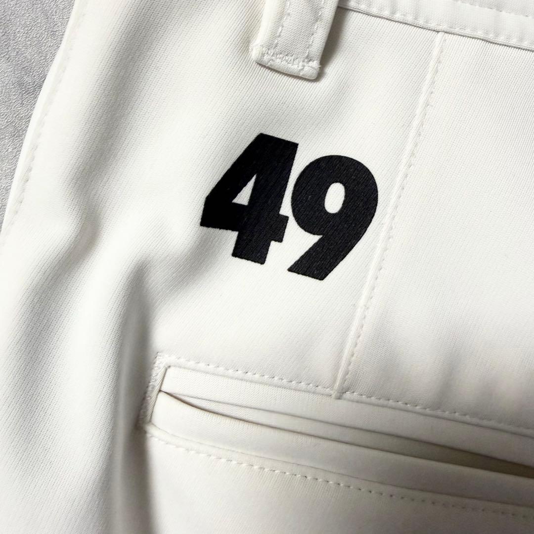 【良品】TFW49 ゴルフパンツ メンズ Sサイズ ホワイト ストレッチ