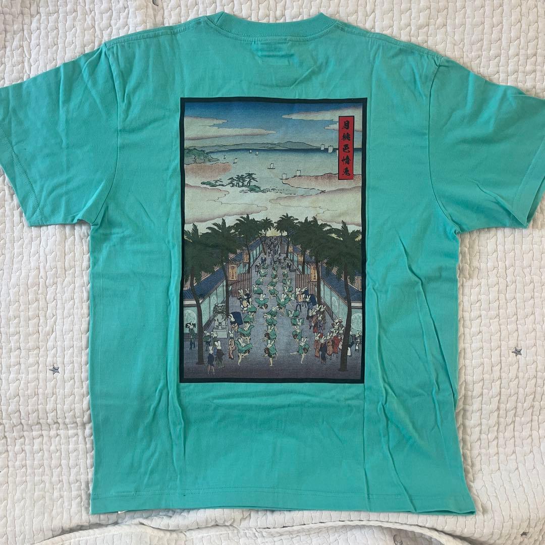 【FR2】沖縄限定!! 月桃 ミントグリーン Tシャツ 日本の風景プリント Ｍ