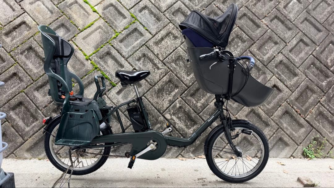 パナソニックミニDX チャイルドシート2台付き電動自転車 バッテリー13.2ah