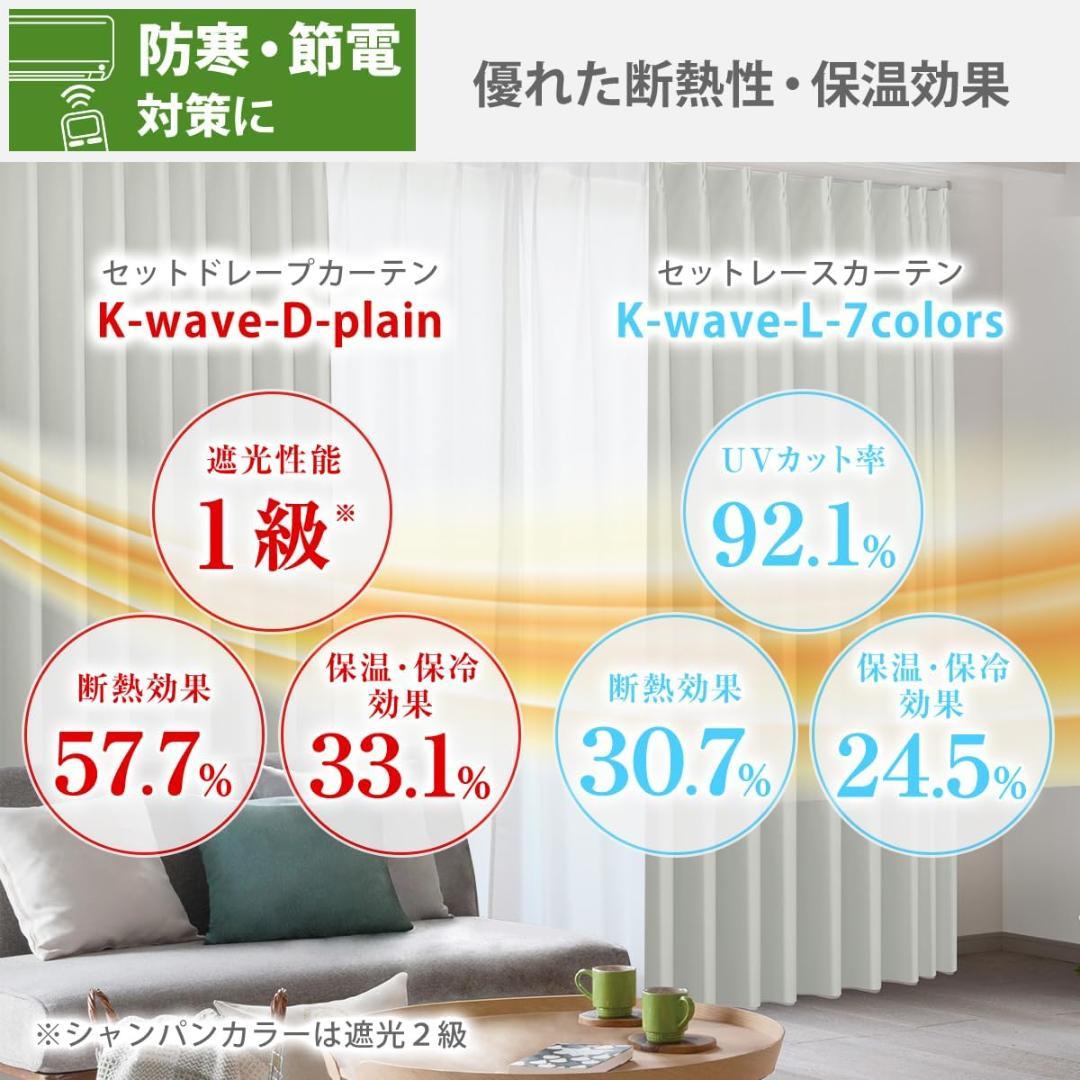 【カーテンくれない】1級遮光カーテン（レース付）