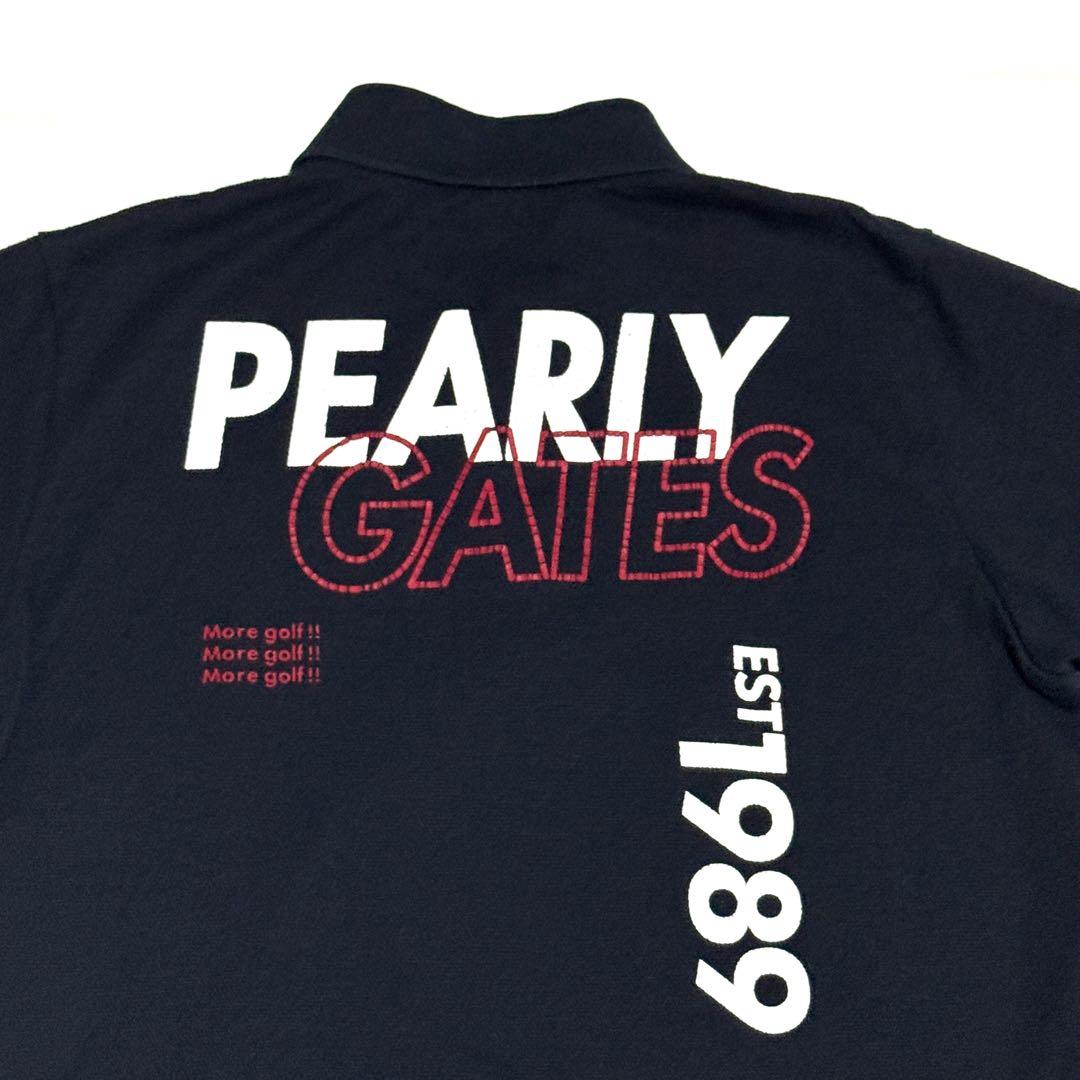 PEARLY GATES パーリーゲイツ日本製バックロゴポロシャツ黒サイズ2