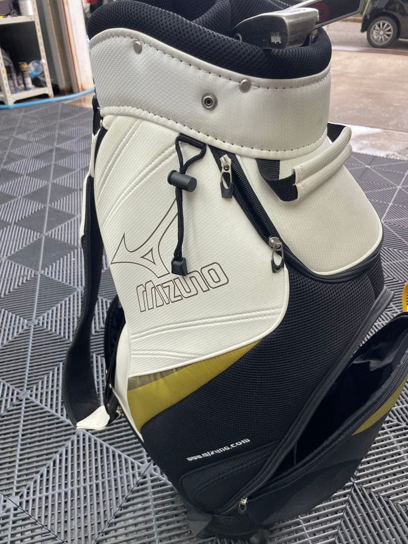 Mizuno ゴルフキャディバッグ ホワイト・ブラック・ゴールド