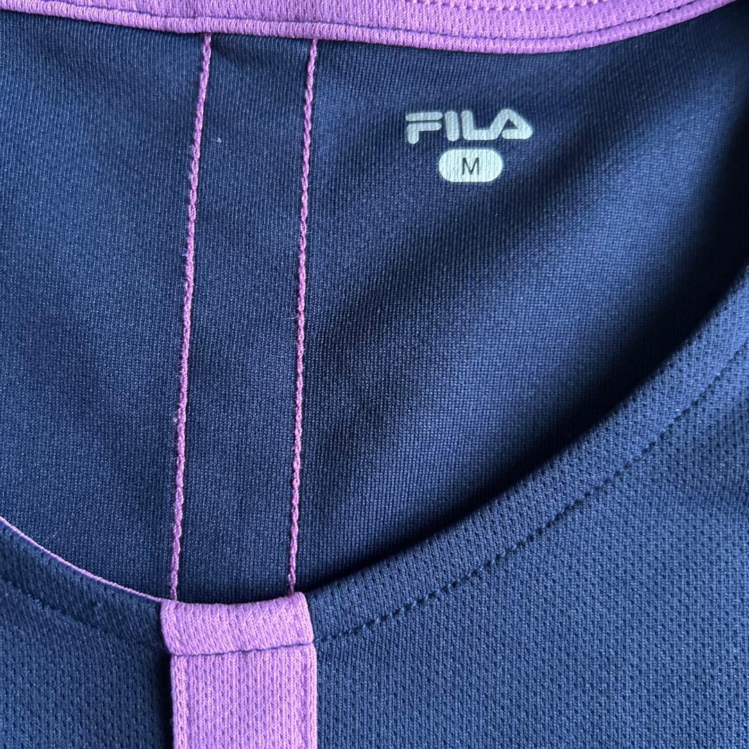 FILA ネイビー/パープル レディーステニスウェアMサイズ上下セット