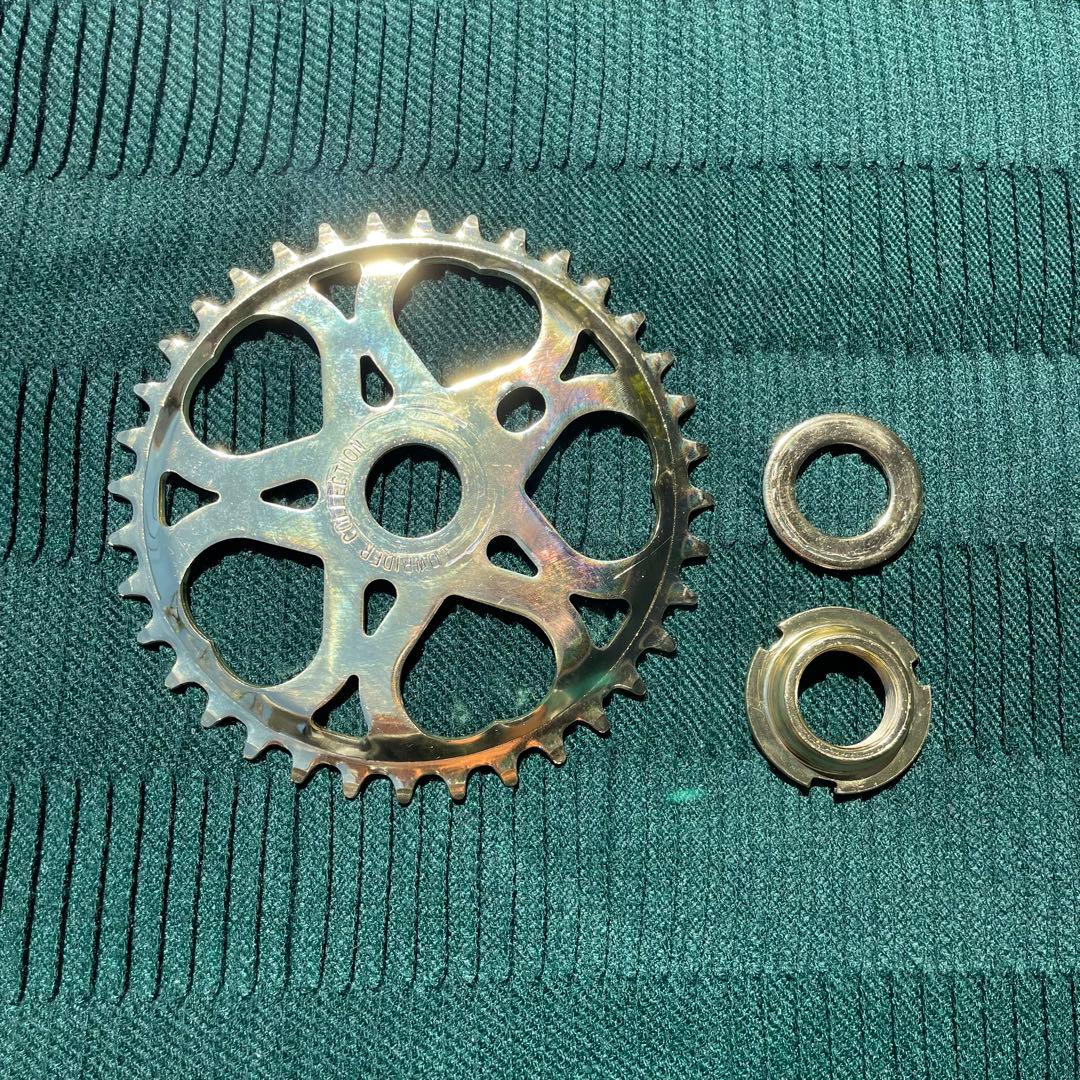 BMX ワンピースクランク スプロケット 36T ゴールド 金