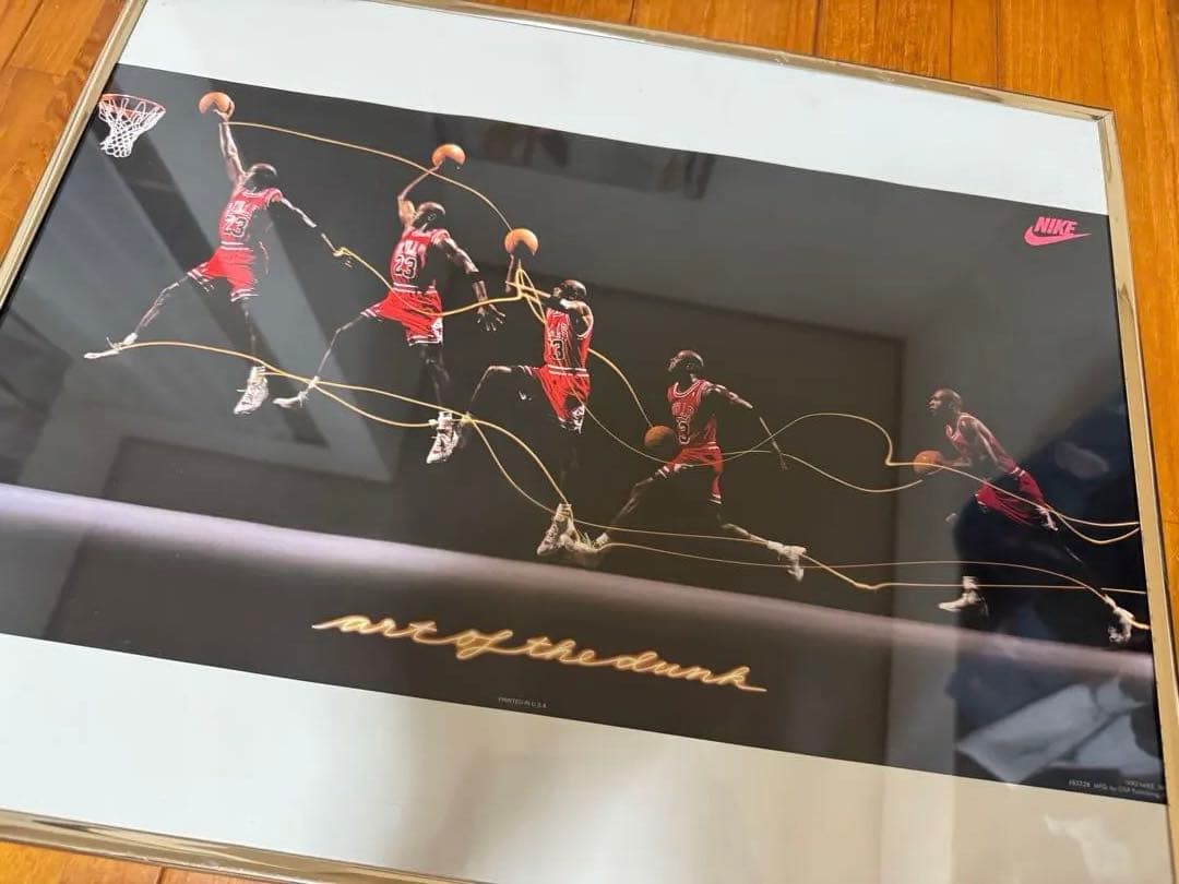 【額縁付き希少】NIKE マイケル・ジョーダン アート オブ ザ ダンクポスター