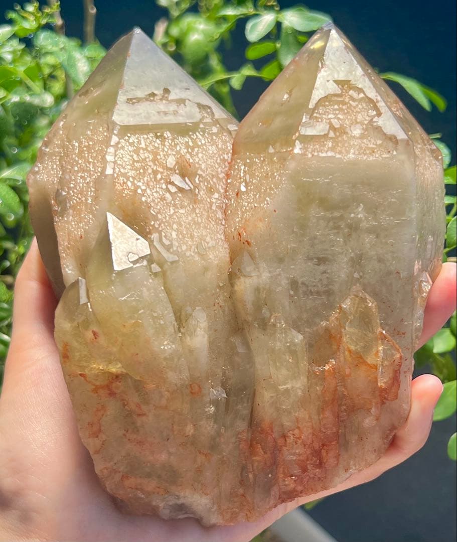 ツイン（双子水晶）レコードキーパー　ナチュラルシトリンキャンドルクォーツ 天然石