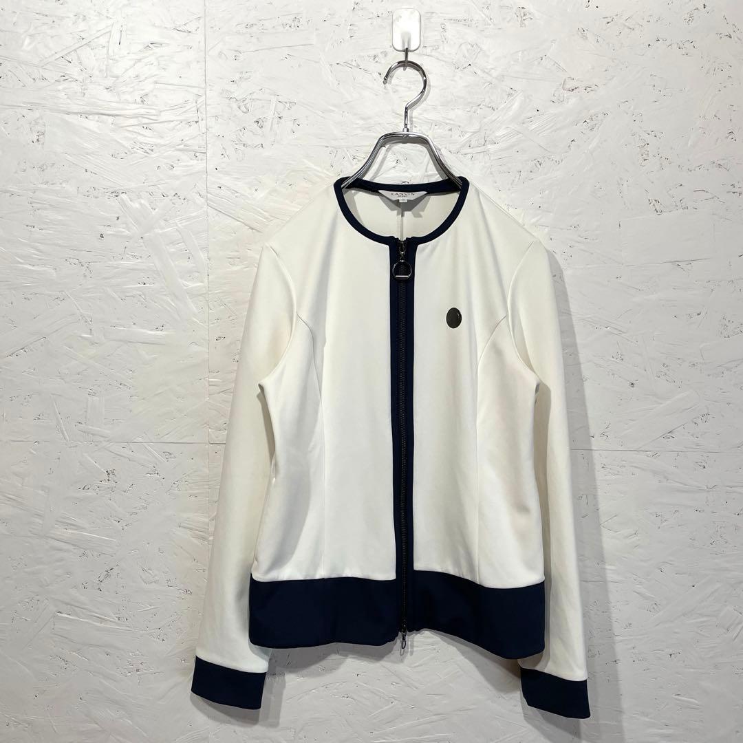 ゴルフウェア　日本製【LANVIN sport】ノーカラージャケット　38