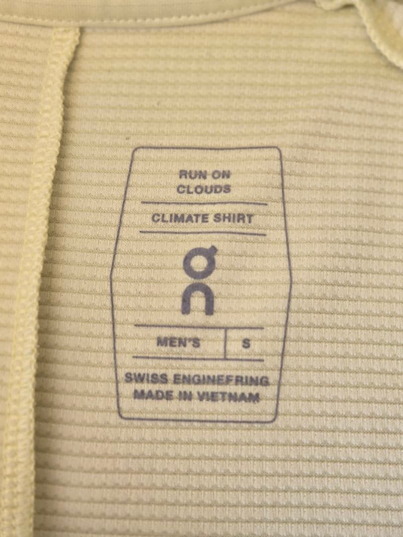 On Climate Shirt メンズ S ライトイエロー