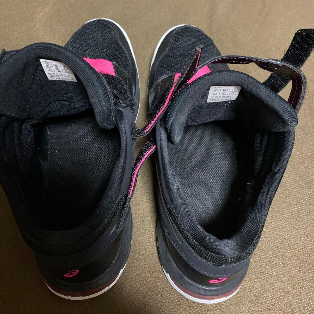 ASICS バレーボールシューズ ブラック/ピンク　25.5㎝