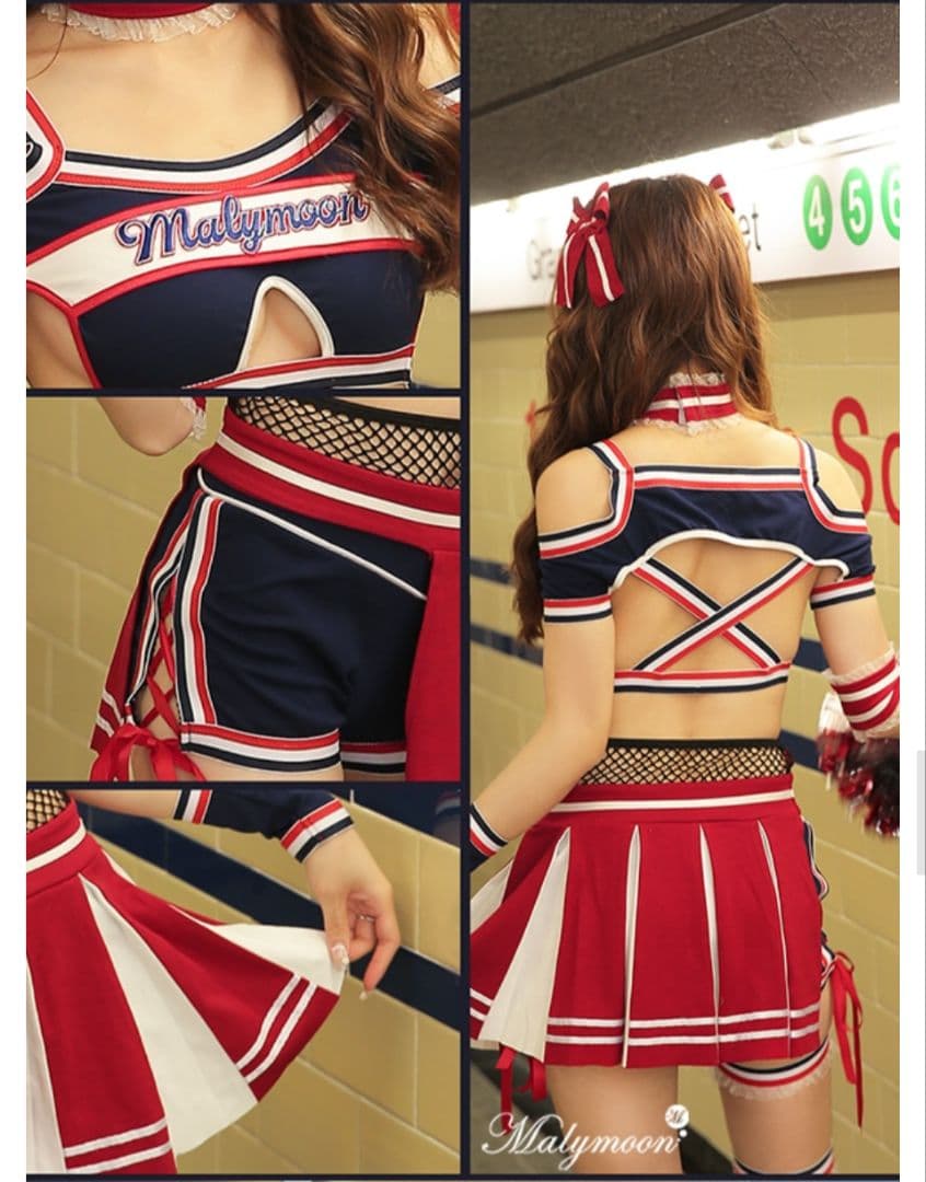 【完売品】マリームーン 美脚チア コスチューム レッド