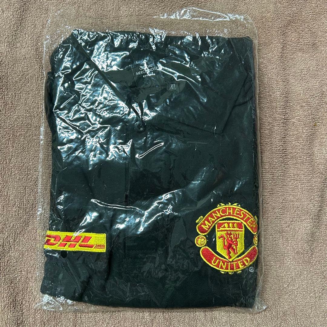 Manchester United XL ポロシャツ DHL サッカー ブラック