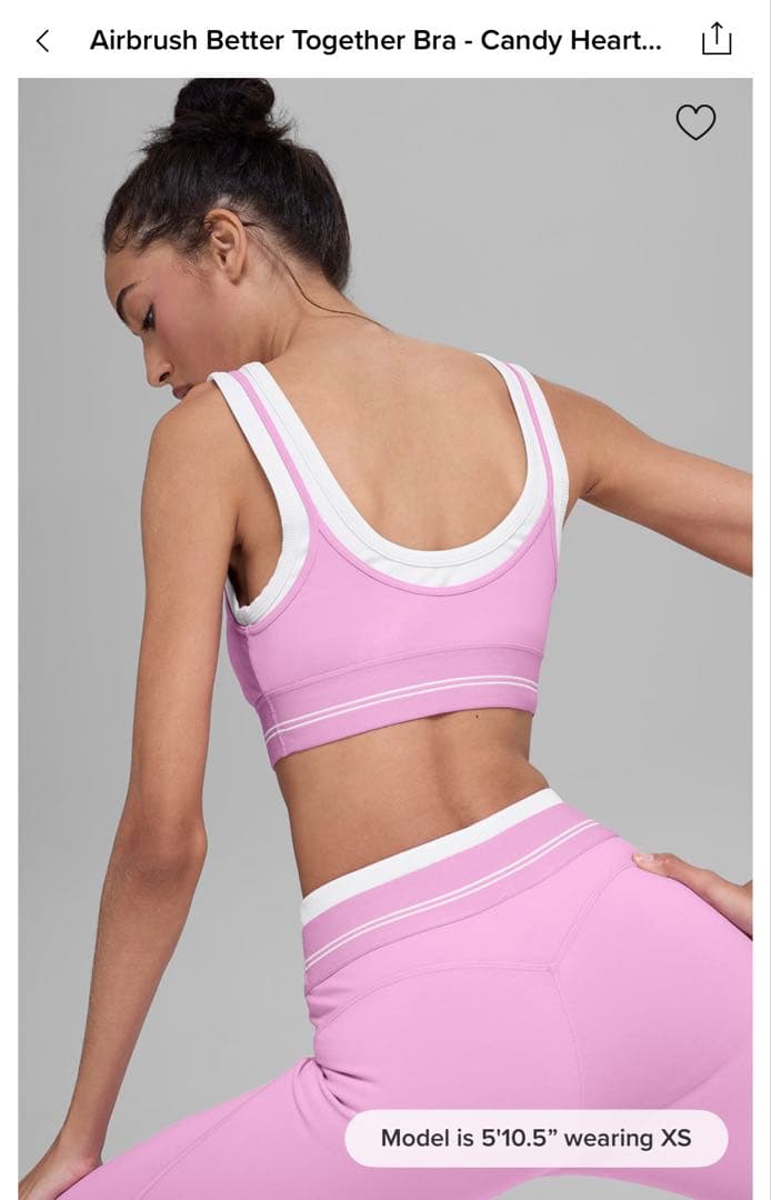 alo yogaスポーツブラ ピンクAirbrush Better Bra