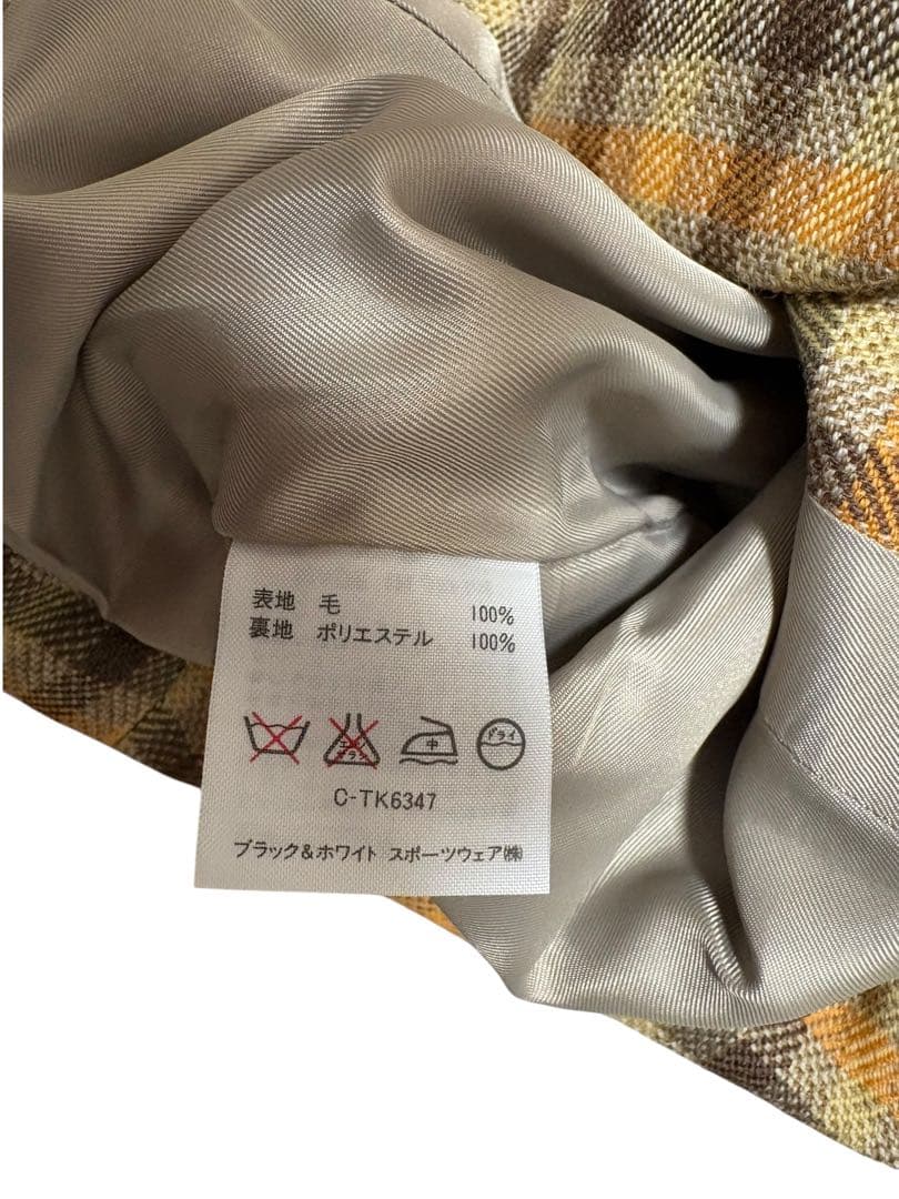 美品 Black & White レディース ベスト チェック イエロー ゴルフ