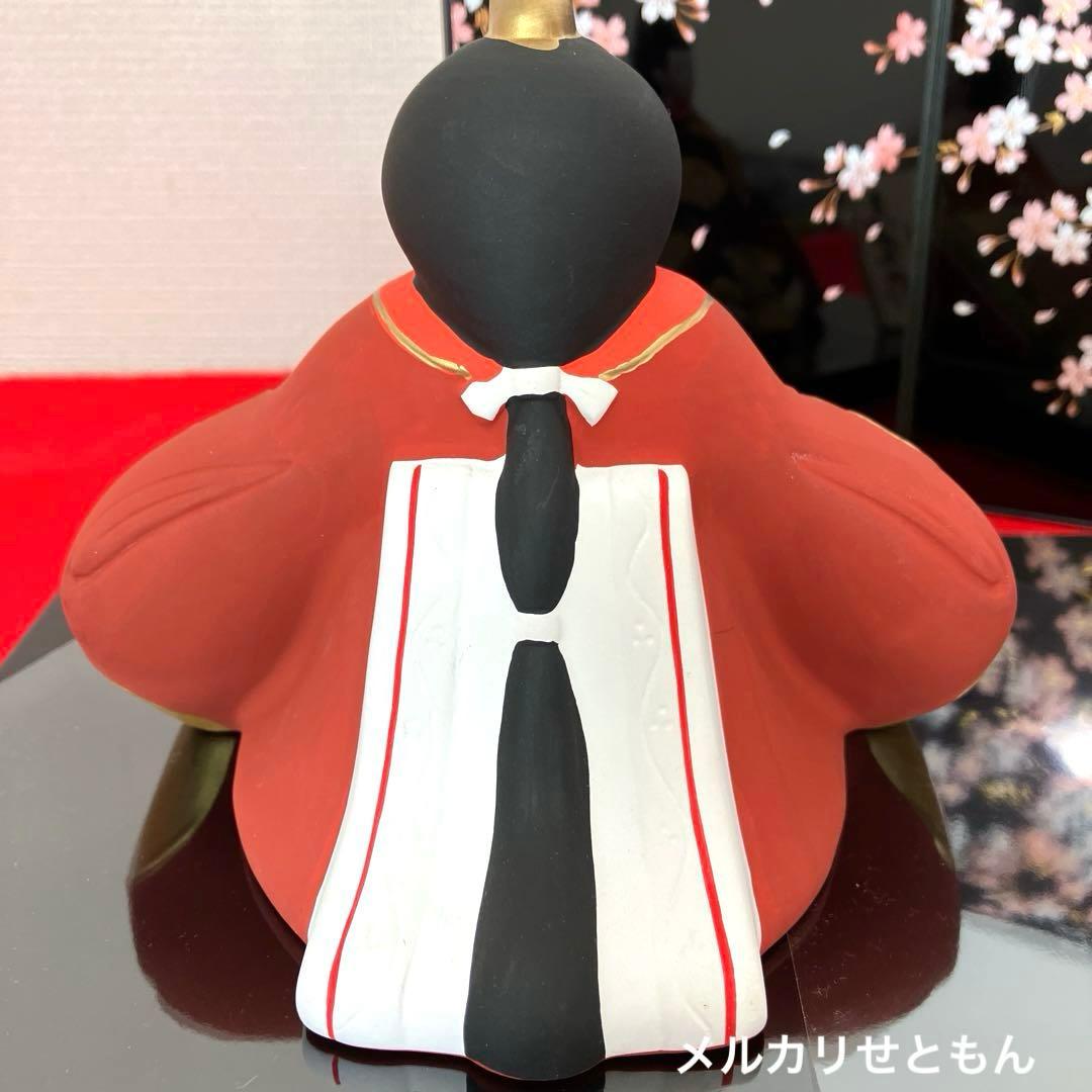 【新品未使用】薬師窯　雛祭り　雛人形　錦彩　 親王桜びな （蒔絵屏風付）