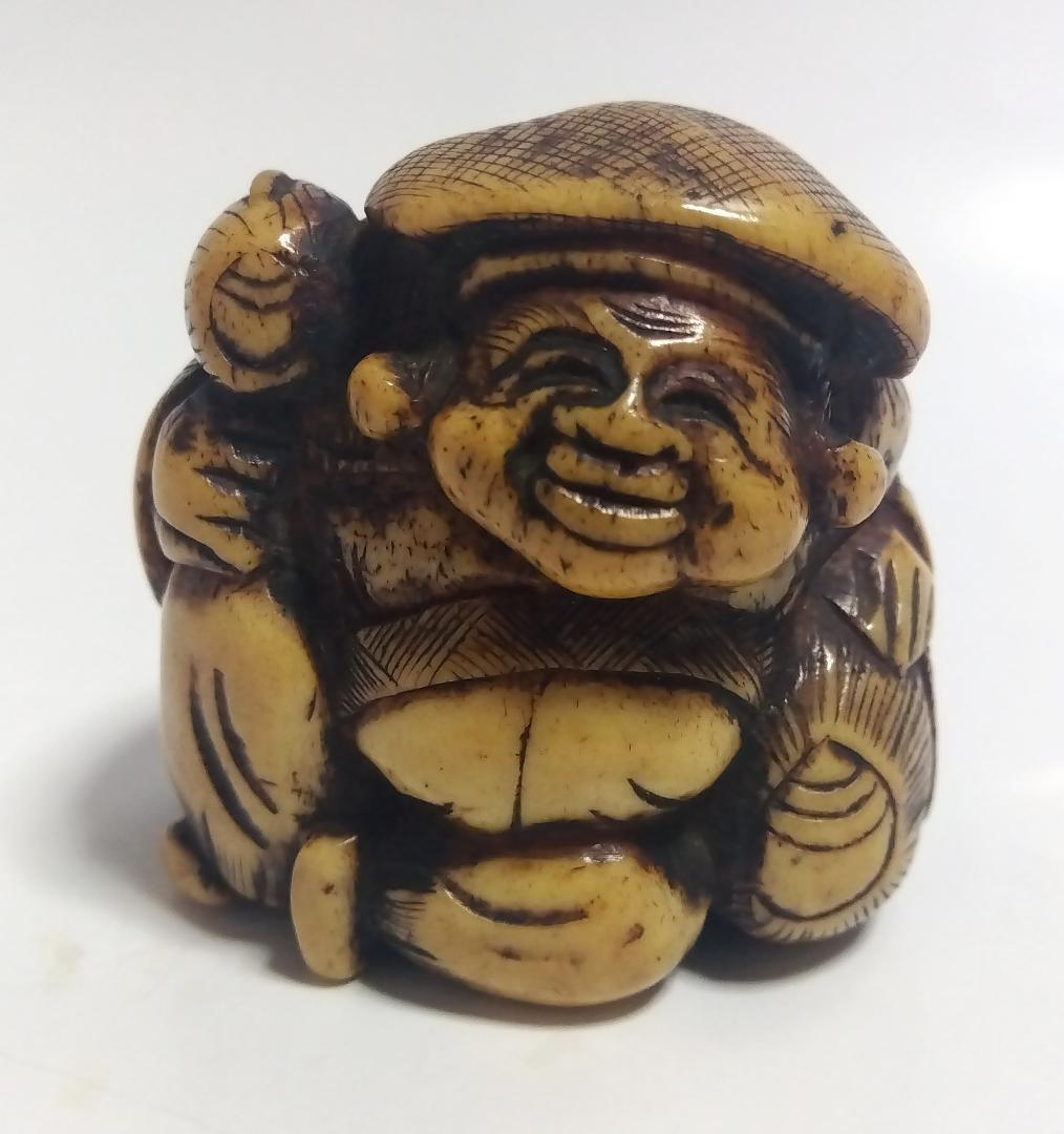 根付 ねつけ 大黒様 布袋様 骨董品 工芸品