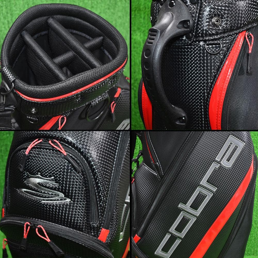 COBRA/コブラ ゴルフ キャディバッグ9型【黒/赤】美品！