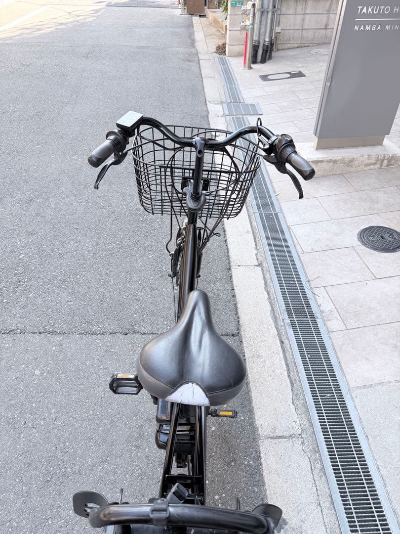 大阪府　子供乗せ　ヤマハ　電動アシスト自転車 ブラック チャイルドシート付き