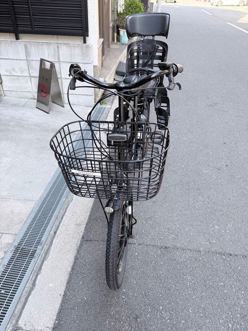 大阪府　子供乗せ　ヤマハ　電動アシスト自転車 ブラック チャイルドシート付き