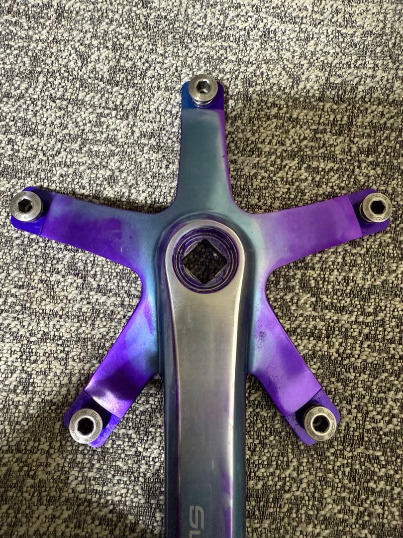 MASH X Sugino 75 Purple/Blue クランク　BB ピスト