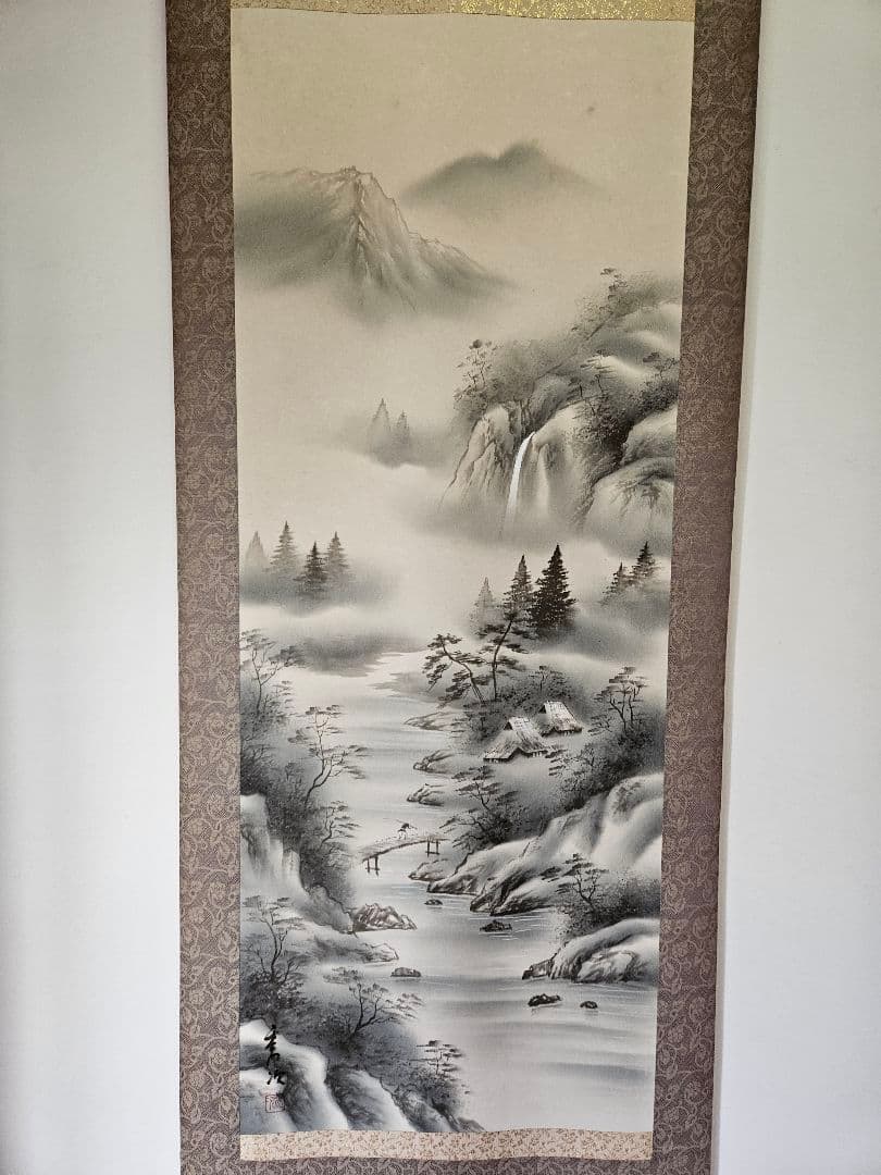 掛け軸-水墨山水画 値下げしました