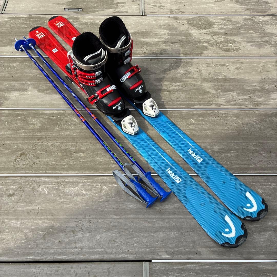 【メンテ済】ジュニアスキーフルセット HEAD127cm ブーツ23cm
