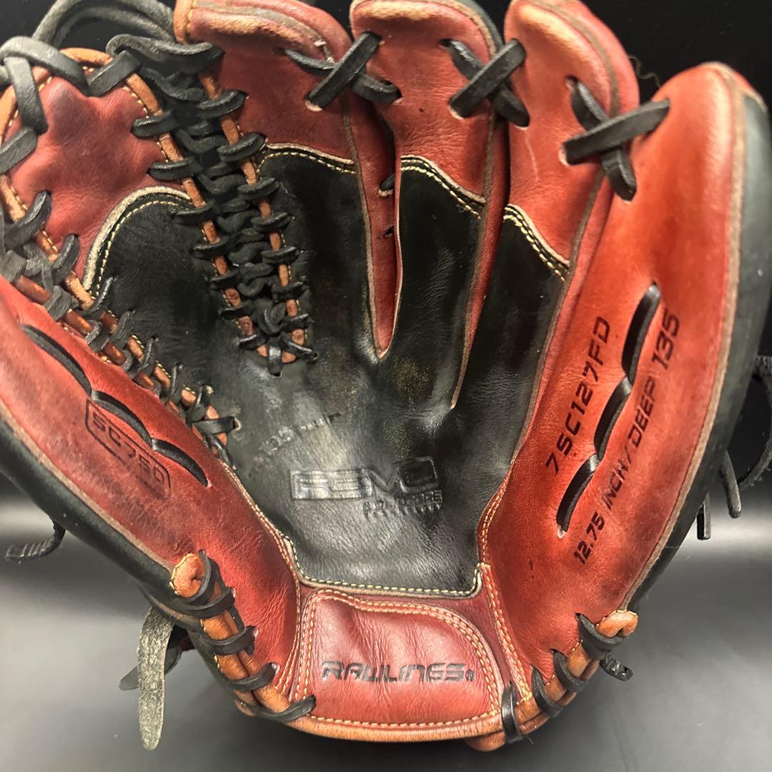 ローリングス　外野手用　グローブ Rawlings DSZ5硬式グローブ赤 黒