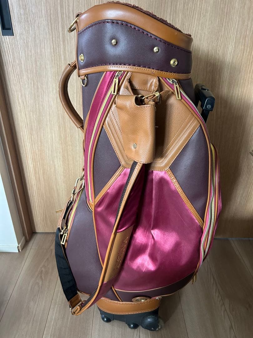 MAJESTY 赤茶 キャディバッグ 車輪付き