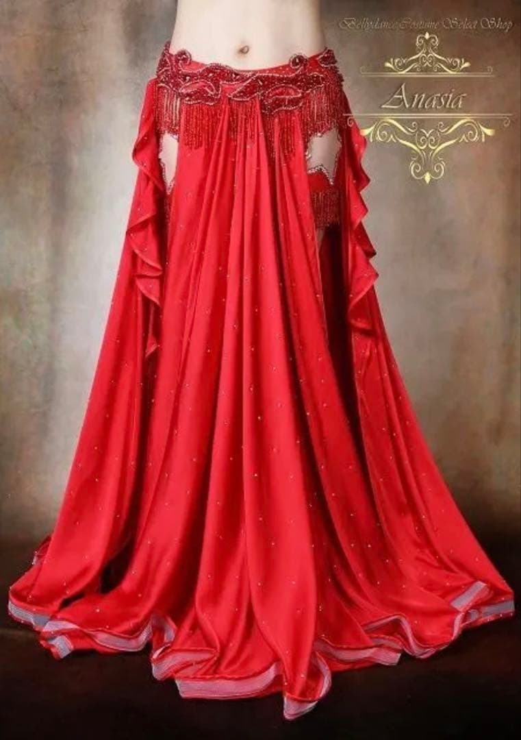 新品‼️エジプト製yasser真紅の豪華で素晴らしいベリーダンス衣装今年3月到着‼️
