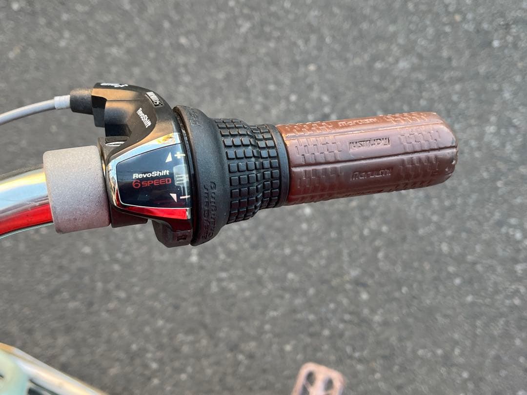 は*る様 中古LEDオートライト6段変速自転車★27インチ★大型カゴ★ミント※配
