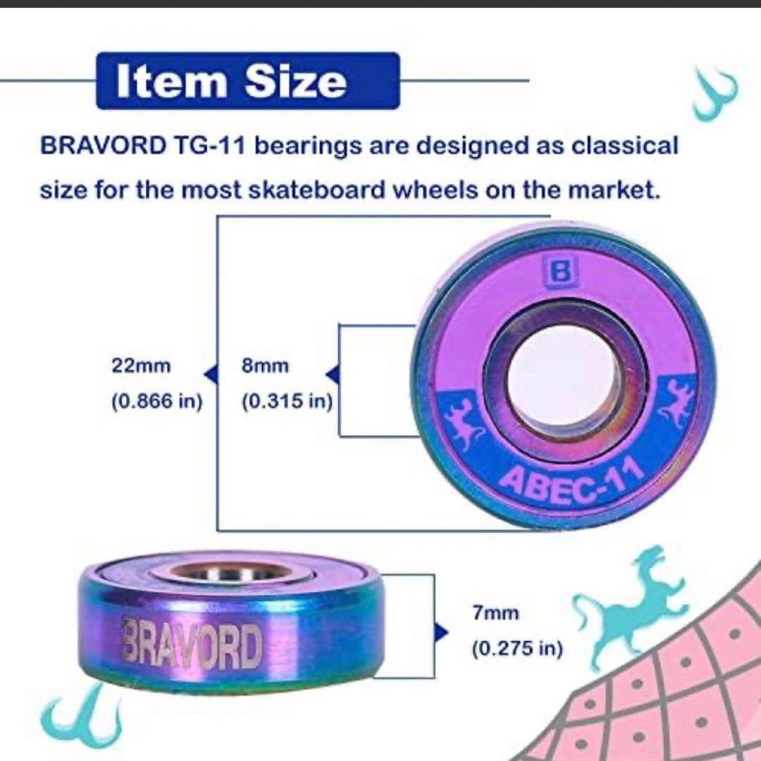 スケートボード ベアリング BRAVORD TG 11 クルーザー ロングボード