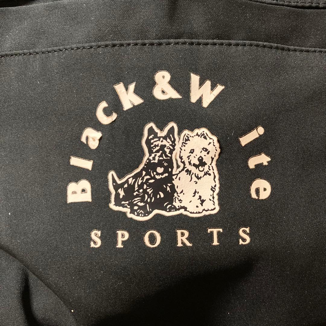 02M751◯ Black&White 黒 ワイド 裏起毛 ゴルフパンツ L