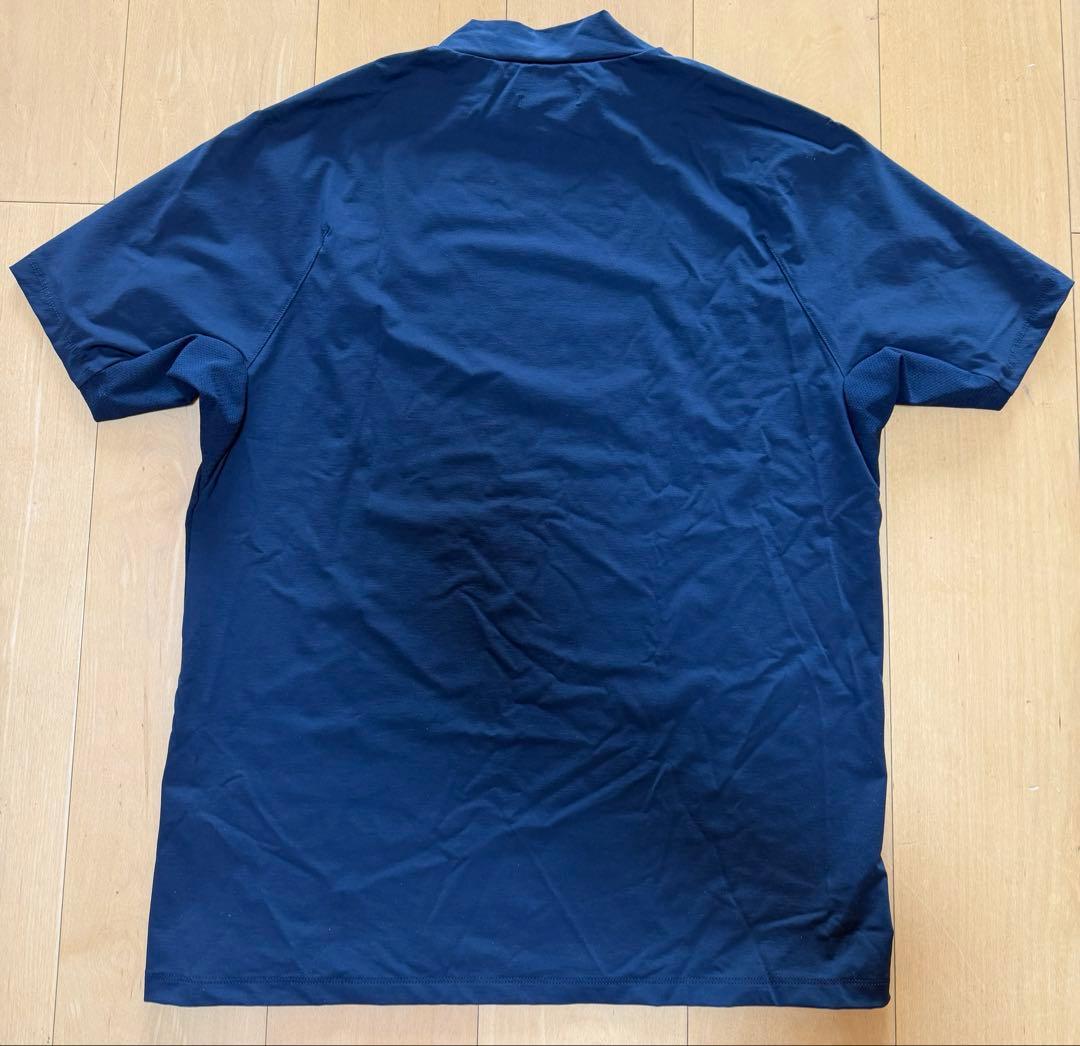 サタデイズニューヨークシティ　モックネックtシャツ　ゴルフ　ネイビー　Lサイズ