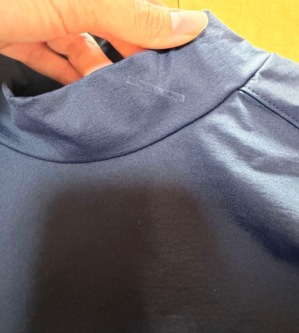 サタデイズニューヨークシティ　モックネックtシャツ　ゴルフ　ネイビー　Lサイズ