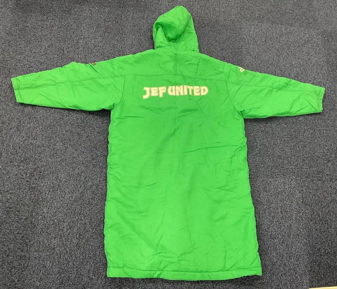 JEF UNITED ベンチコート 緑色 フード付き