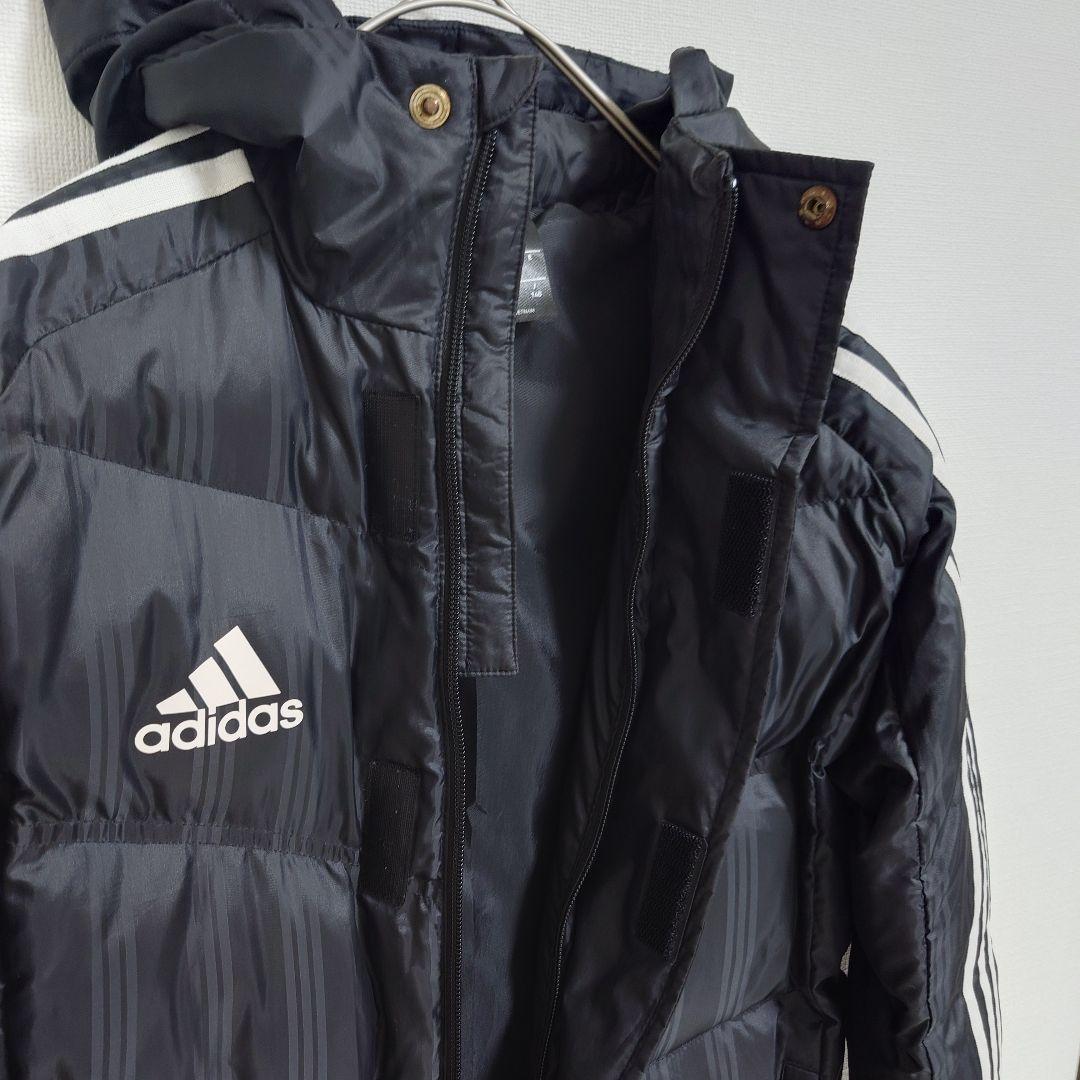 【美品】adidas アディダス 高機能ベンチコート 140サイズ　サッカー　黒