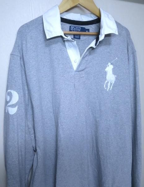 XL ポロ ラルフローレン ビッグポニー ラガーシャツ グレー