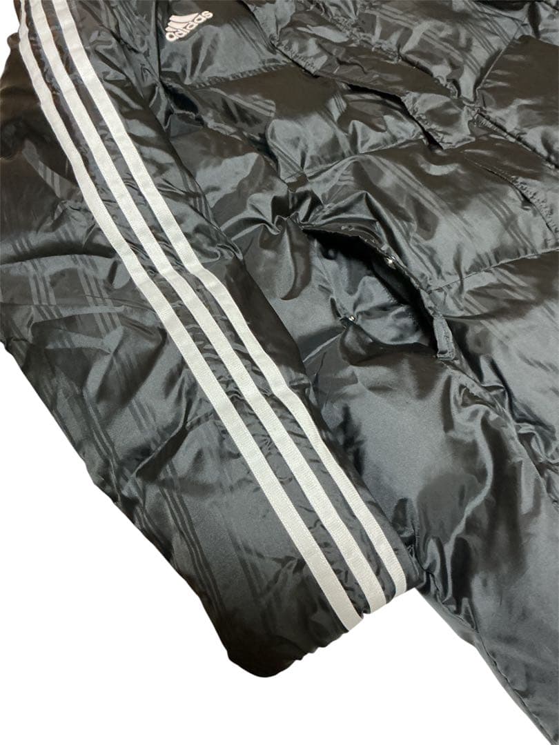 adidas アディダス ロング中綿コート　ベンチコート LL ブラックサッカー