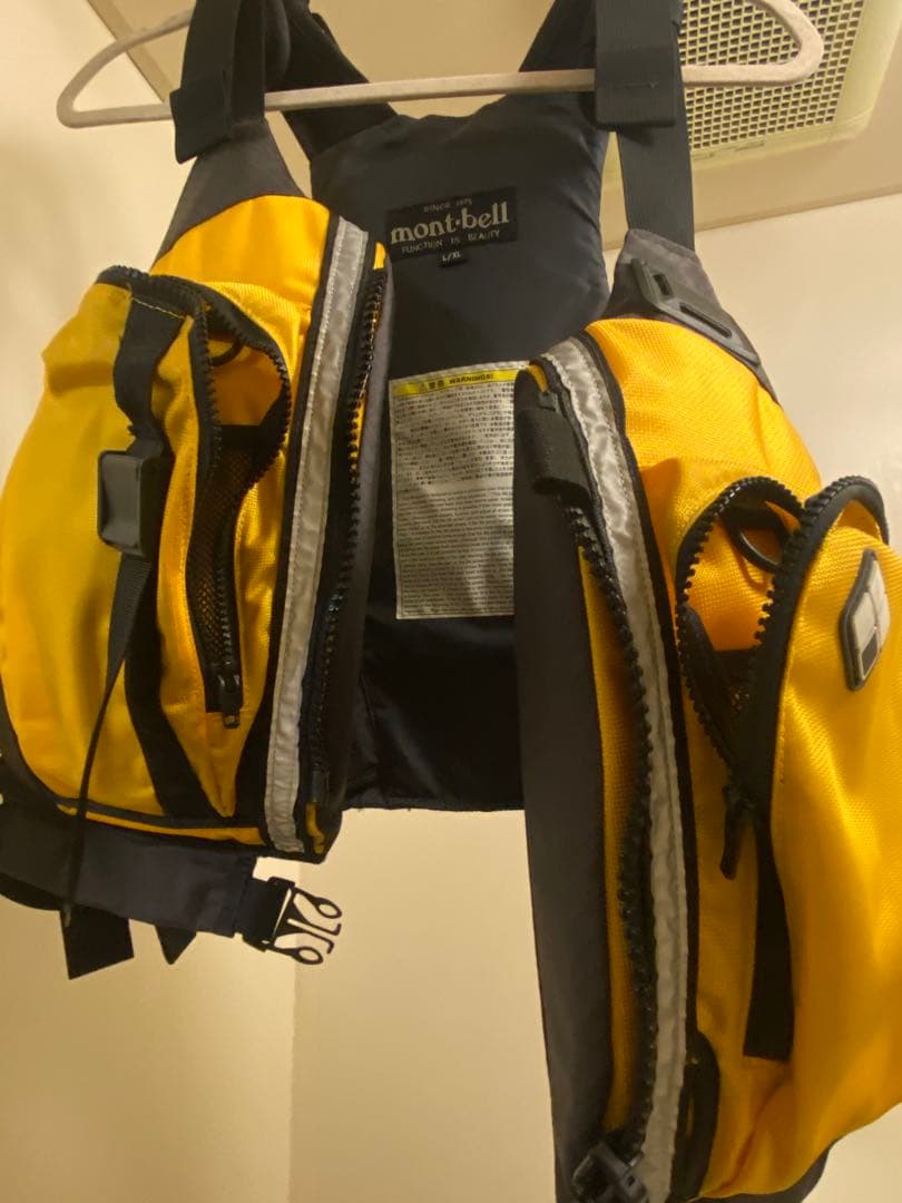 mont-bell ライフジャケット L/XL イエロー/ブラック 釣り