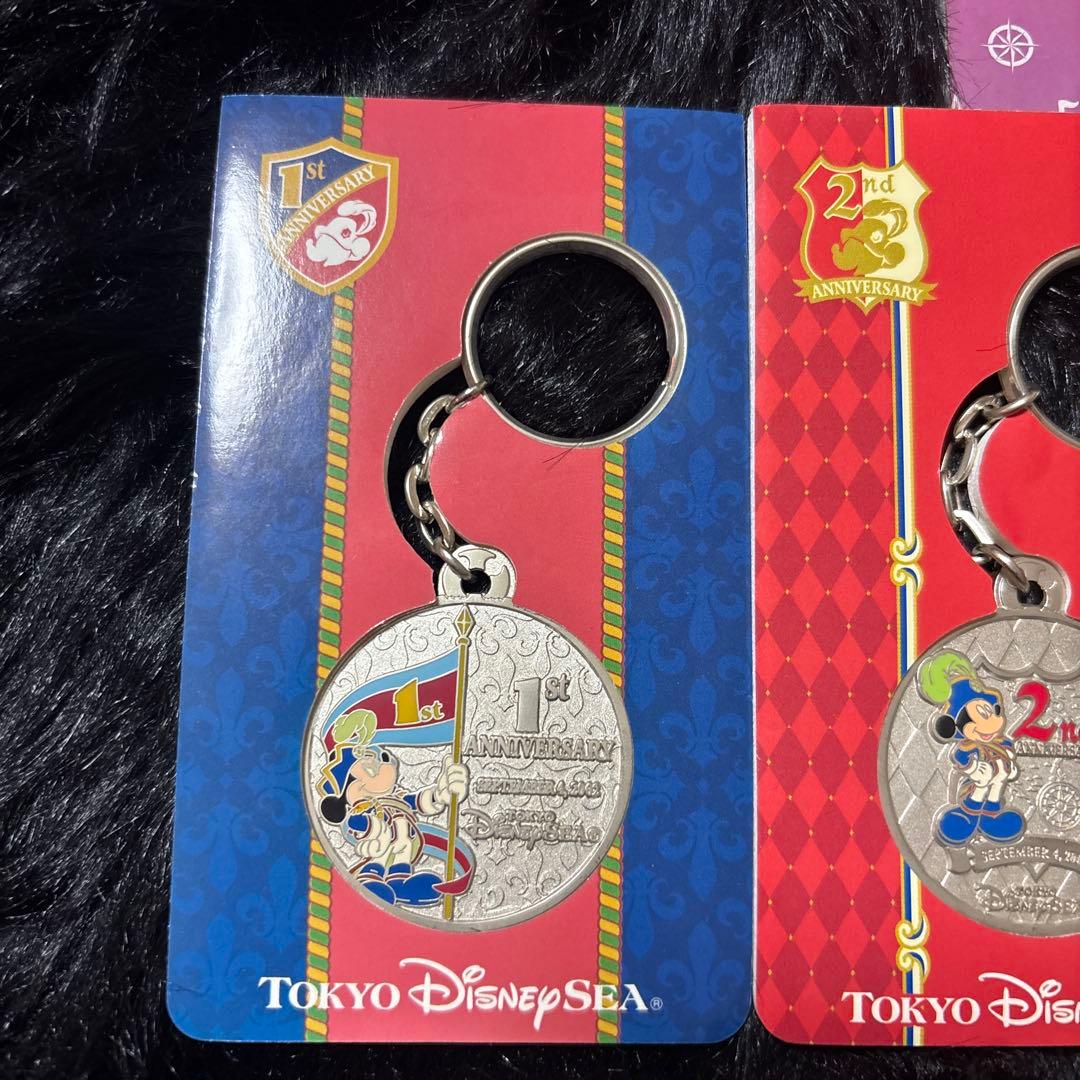 東京ディズニーシー 周年記念メダルキーホルダー 5個セット