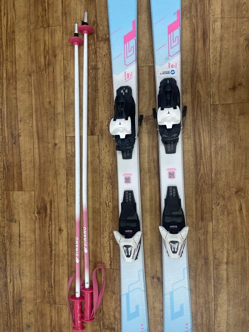 ATOMIC スキー板 140cm ジュニア セット ストック付 初心者OK