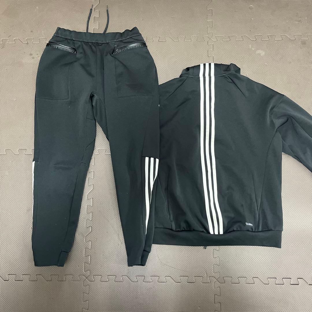 別売り、値下げ交渉可　adidas ブラックジャージ上下セットアップ上L下M
