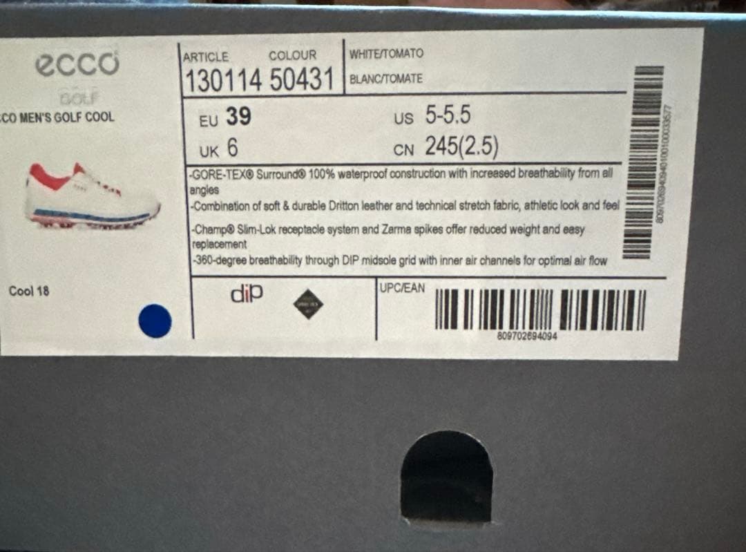 eccoのレディースゴルフシューズ24.5㎝★エコー★ゴアテックスの防水透湿仕様
