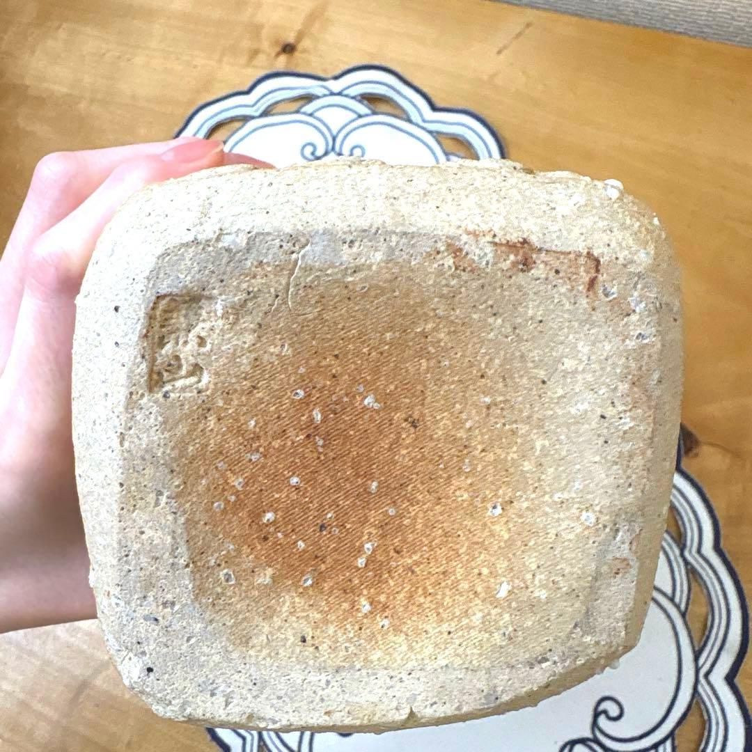 【木箱付き・未使用に近い】信楽焼 兼山造 高さ36cm 角型花瓶　高級感　逸品
