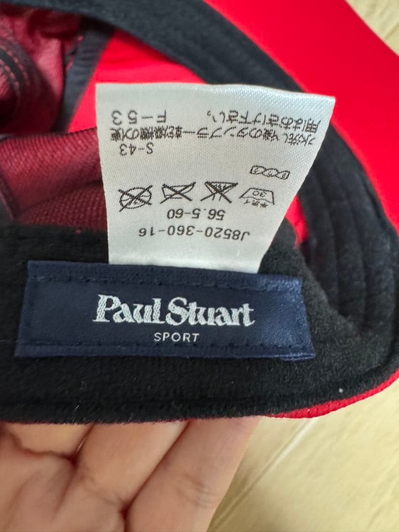 Paul Stuart SPORT キャップ 赤 刺繍ロゴ ゴルフ スポーツ