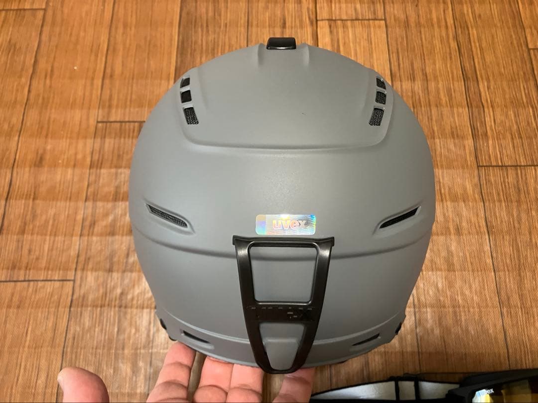 uvex ヘルメット 59-62 cm グレー ゴーグル付き