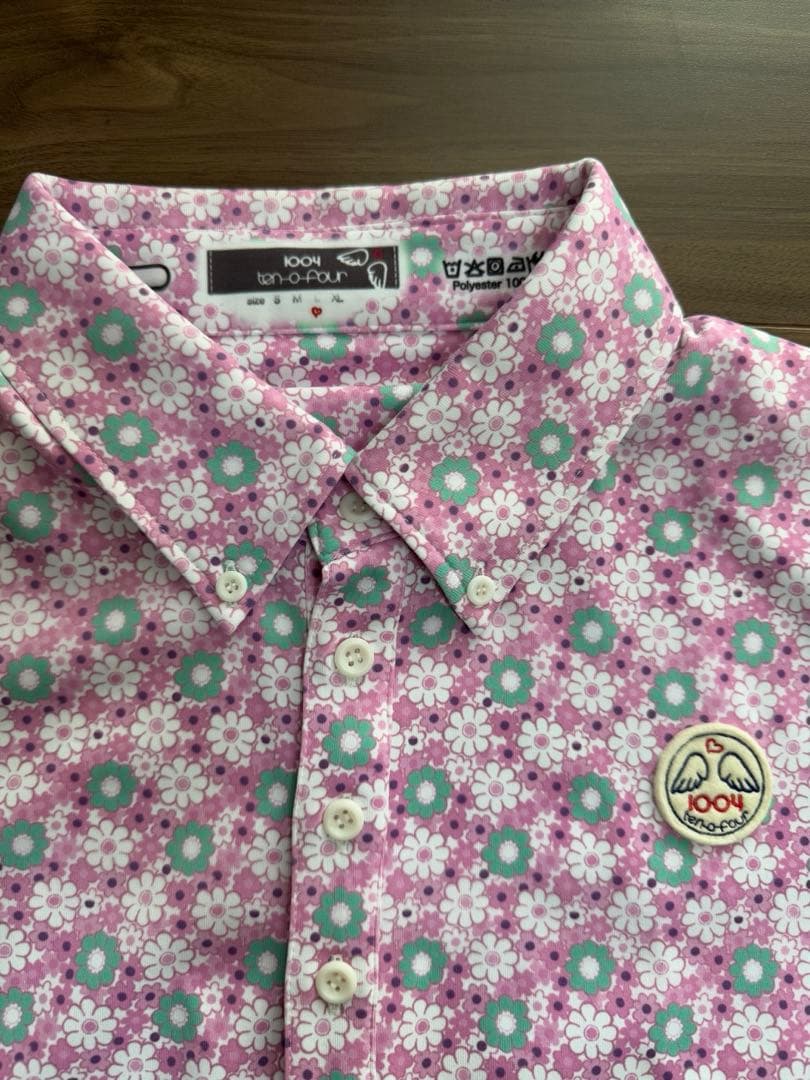 美品　ten-o-four 花柄ポロシャツ Lサイズ