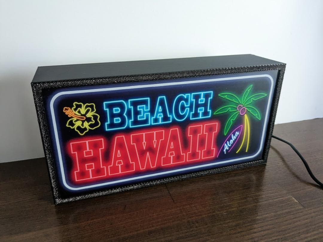 アロハ ハワイ サマービーチ Hawaiian 看板 置物 雑貨 ライトBOX