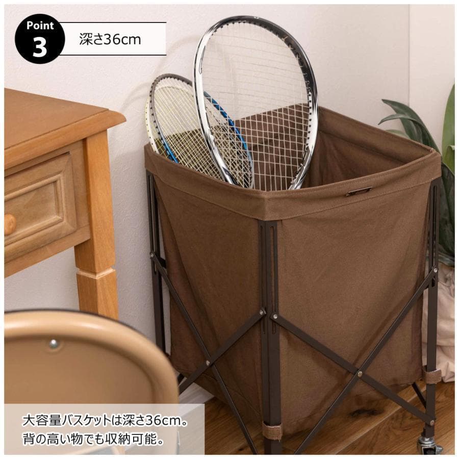 東谷 フォールディングバスケットワゴン MIP-74BR 885